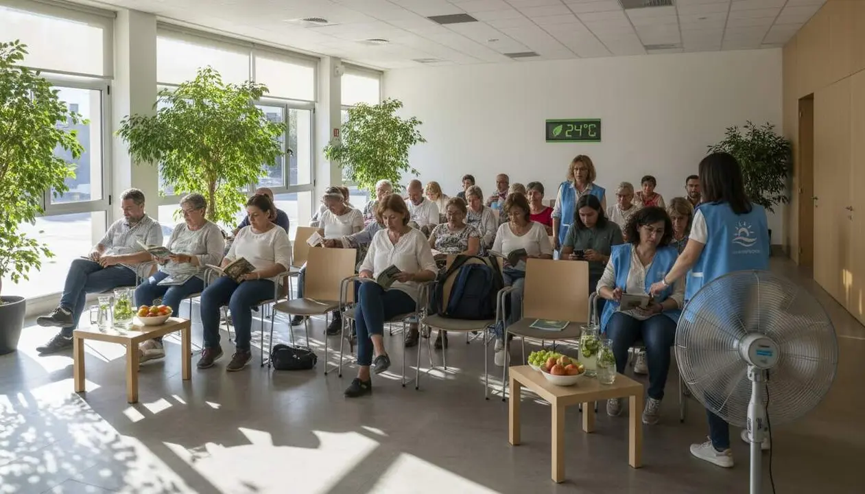 Valls posa en marxa 23 refugis clim&agrave;tics per protegir la poblaci&oacute; durant les onades de calor intenses &mdash; Imagen generada por IA 