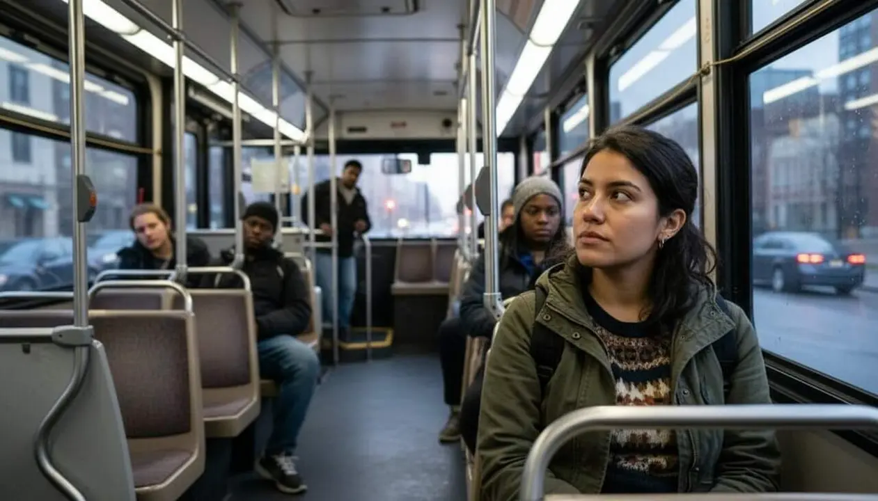 Persona reflexionant davant de les xarxes socials sense buscar validaci&oacute; externa ni publicacions constants &mdash; Imagen generada por IA