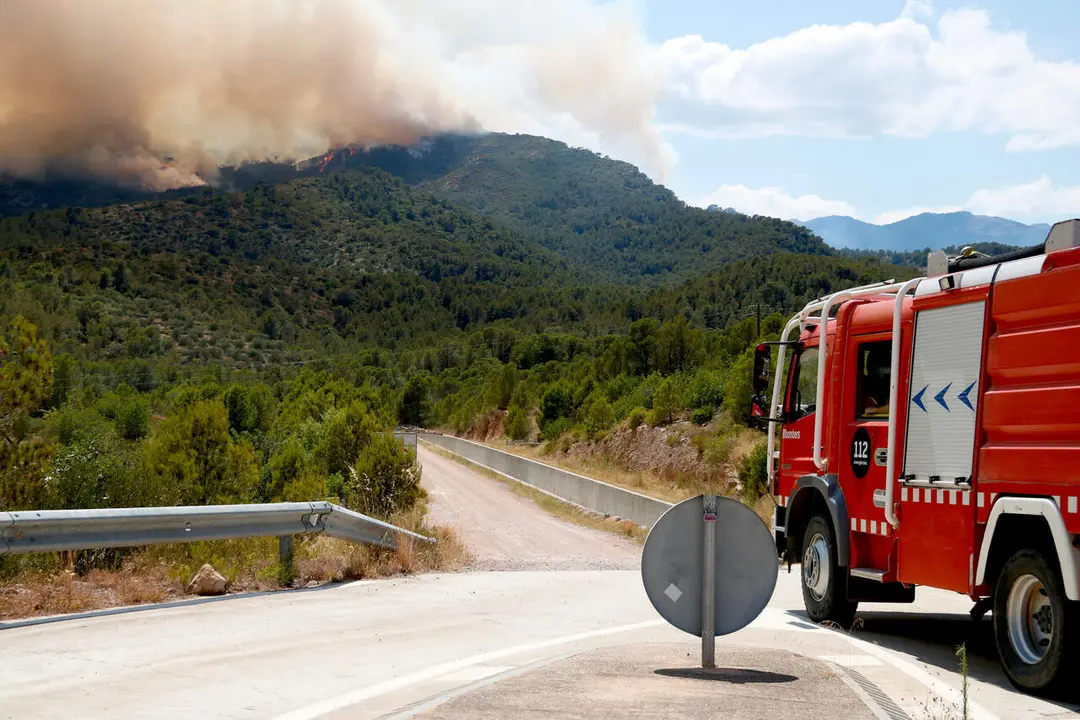 Imatge d&rsquo;un incendi forestal a les Terres de l&rsquo;Ebre amb creixement del 67% i alertes de perill m&agrave;xim aquest estiu &mdash; Imagen de la fuente