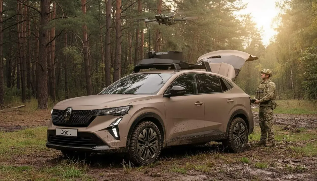  Renault 4 TROOP convertit en vehicle militar per controlar drons i fabricat amb tecnologia avan&ccedil;ada &mdash; Imagen generada por IA 