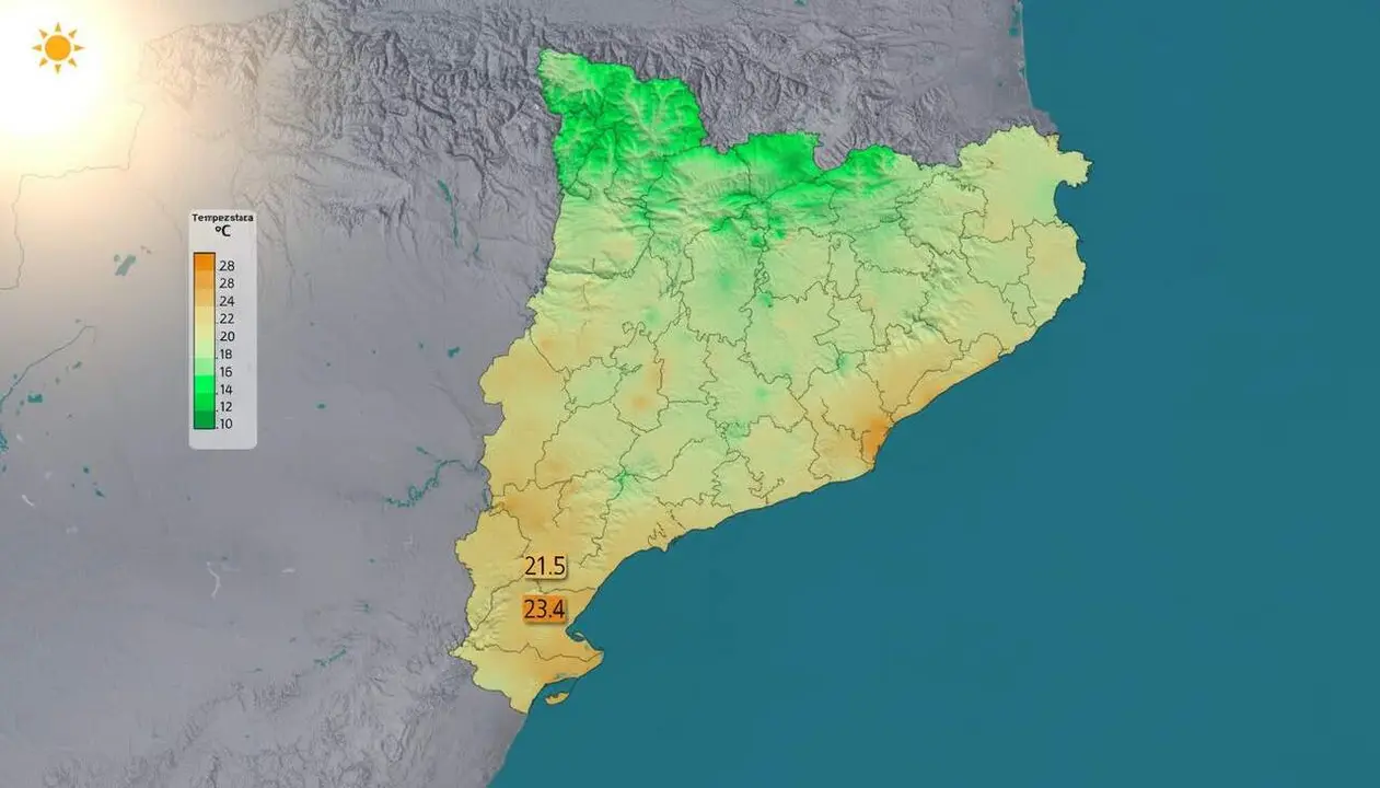  Temperatures m&iacute;nimes superiors a 24 graus a Terres de l'Ebre el 26, destacant la calor persistent a la costa catalana &mdash; Imagen generada por IA 