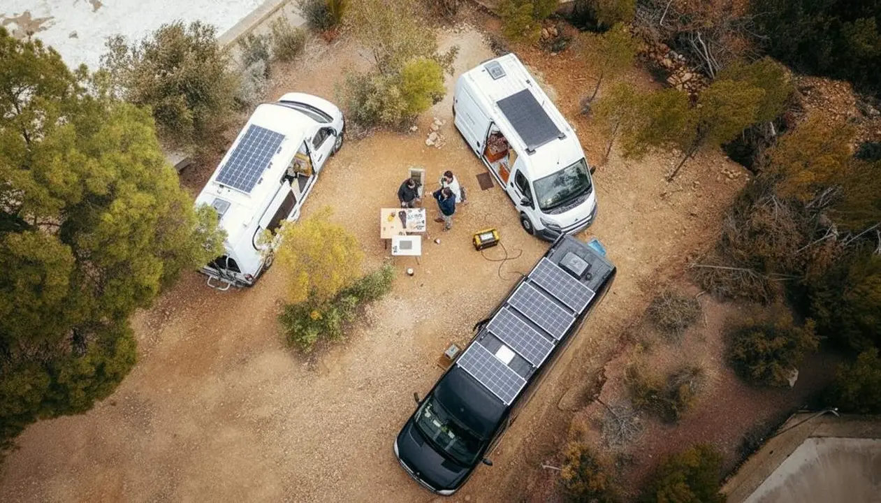  Compra de bateries port&agrave;tils per a campers despr&eacute;s de les noves exig&egrave;ncies de la ITV per garantir energia fiable i inspecci&oacute; superada &mdash; Imagen generada por IA 