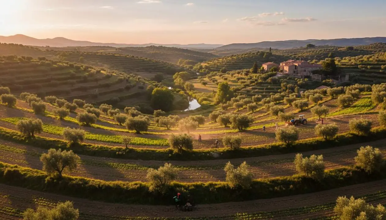  Agricultors i gestors de Terres de l&rsquo;Ebre i Priorat reben 3 milions d&rsquo;euros per refor&ccedil;ar els sistemes agroforestals sostenibles &mdash; Imagen generada por IA 