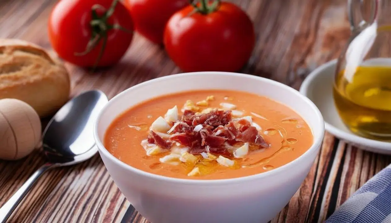 Xefs cordovesos revelen que el salmorejo tradicional nom&eacute;s porta tom&agrave;quet i pa sense afegir aigua ni altres ingredients &mdash; Imagen generada por IA