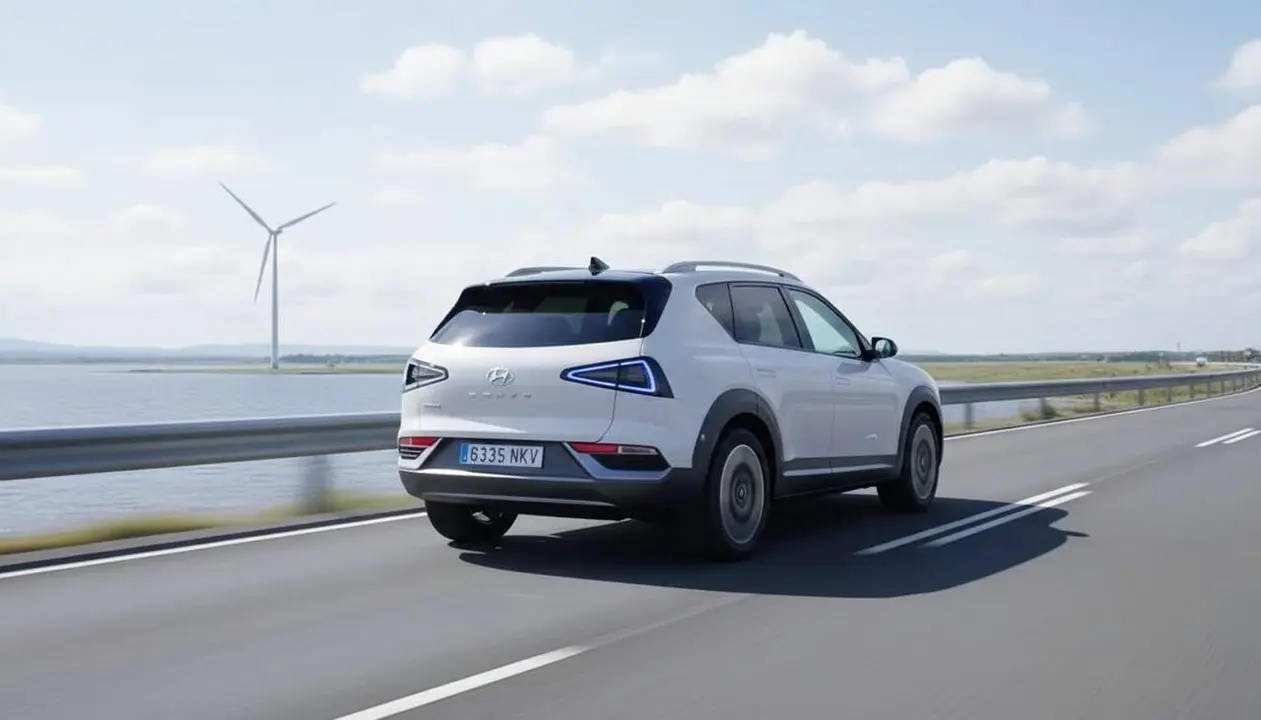  El Hyundai Nexo amb motor d&rsquo;hidrogen ofereix 800 km d&rsquo;autonomia i c&agrave;rrega r&agrave;pida en nom&eacute;s 5 minuts &mdash; Imagen generada por IA 