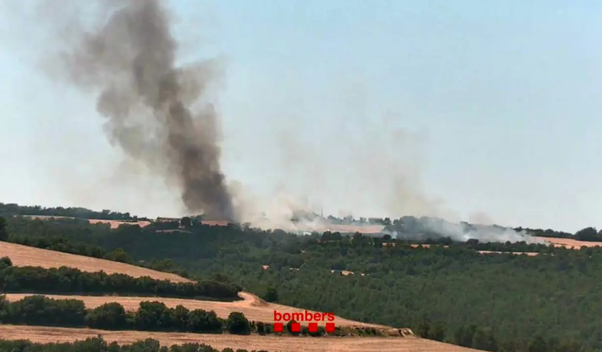 Imatge a&egrave;ria de l&rsquo;incendi a Savall&agrave; del Comtat amb zones cremades i acabament del confinament a Segura &mdash; Imagen de la Fuente