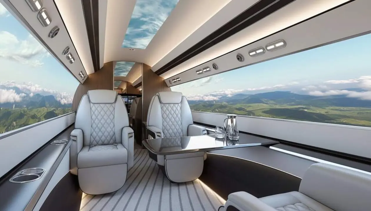 El Phantom 3500 d&rsquo;Otto Aerospace revoluciona l&rsquo;aviaci&oacute; amb jet privat sense finestres, consum redu&iuml;t i cabina futurista amb pantalles gegants &mdash; Imagen generada por IA