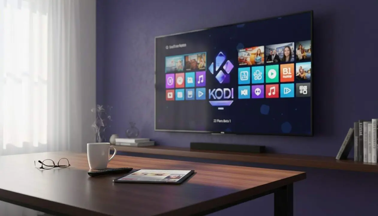  Interf&iacute;cie de Kodi 22 Piers Beta 1 mostrant novetats visuals i funcionals per a centres multim&egrave;dia avan&ccedil;ats &mdash; Imagen generada por IA 