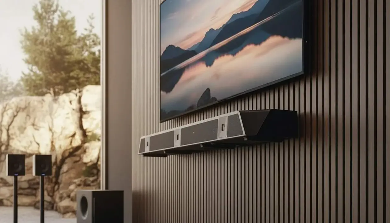Nakamichi Dragon barra de so ultra potent amb 1146 canals i 31 altaveus per a experi&egrave;ncia auditiva immersiva &mdash; Imagen generada por IA