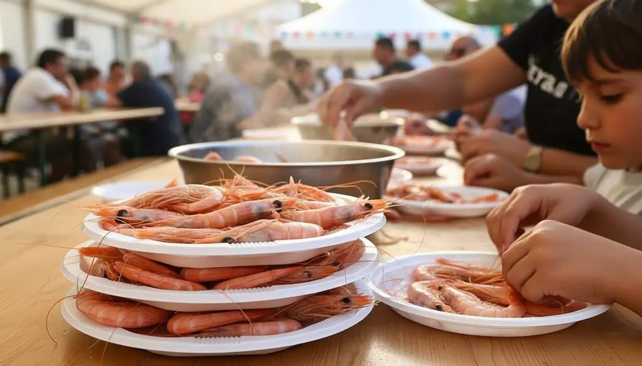 Festival de la gamba de Cartaya amb gastronomia tradicional i ambient familiar del 5 a l'8 d&rsquo;agost &mdash; Imagen generada por IA 