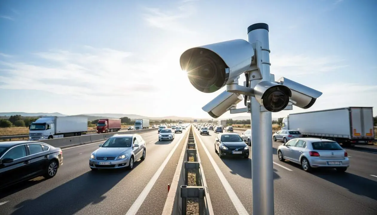  C&agrave;meres amb intel&middot;lig&egrave;ncia artificial a l&rsquo;AP-7 i l&rsquo;A-2 per detectar &uacute;s indegut del m&ograve;bil i cintur&oacute; de seguretat &mdash; Imagen generada por IA 