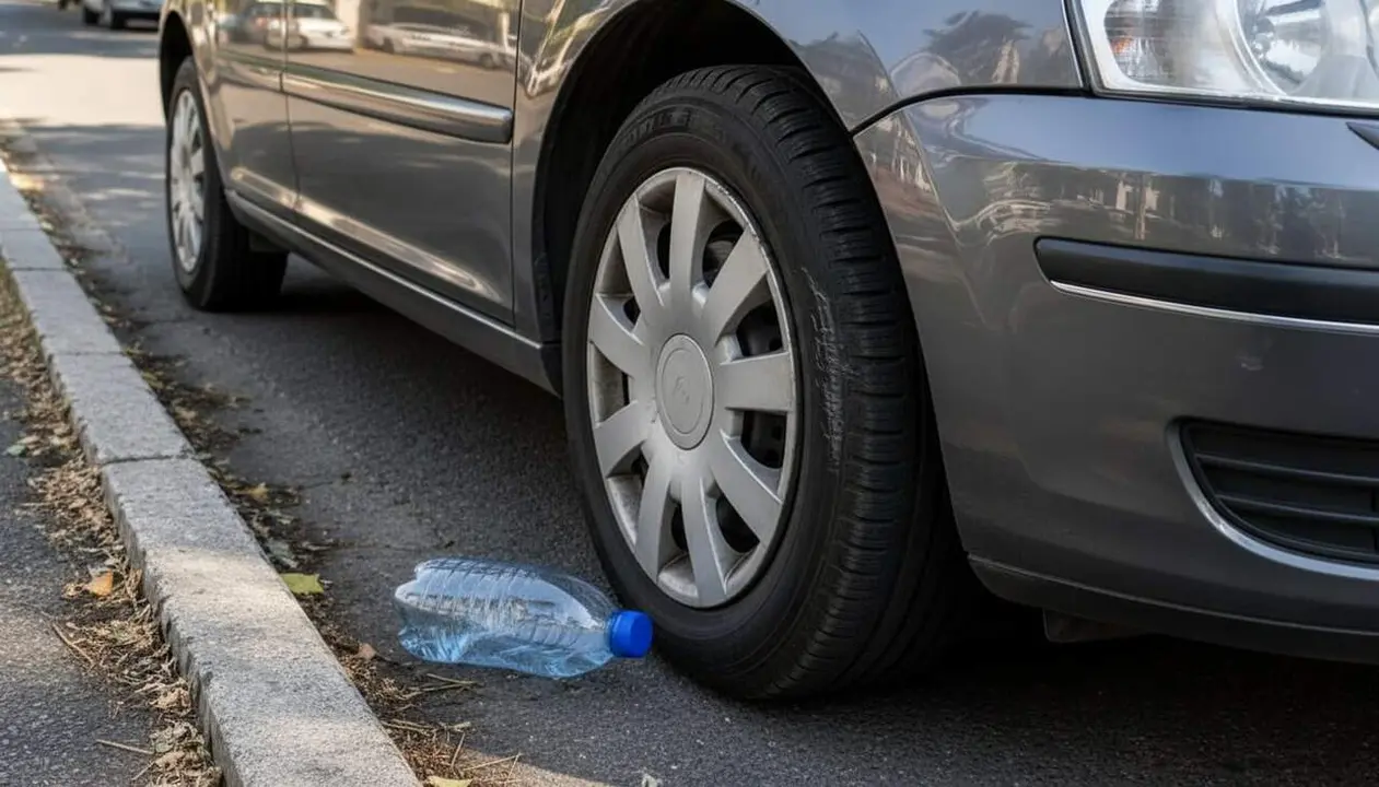Com identificar i evitar el truc de la botella a la roda del cotxe de forma segura avui &mdash; Imagen generada por IA