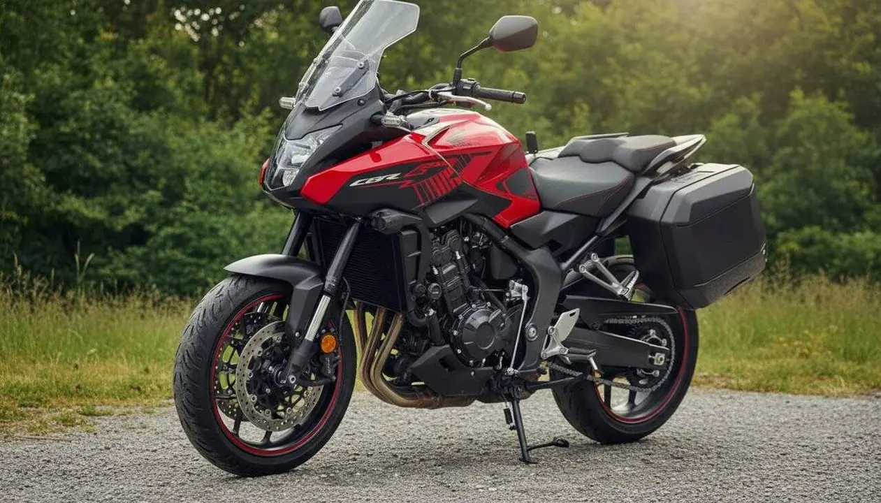 Honda CB1000GT 2024 detallada en primer pla amb disseny esportiu i tecnologia avan&ccedil;ada per a motos d&rsquo;&uacute;ltima generaci&oacute; &mdash; Imagen generada por IA