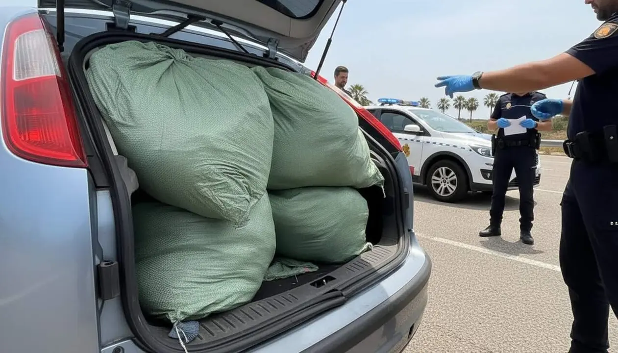  Detenci&oacute; a l'Aldea amb 646 samarretes esportives falses confiscades en un control a l'AP-7 - Imagen generada por IA 