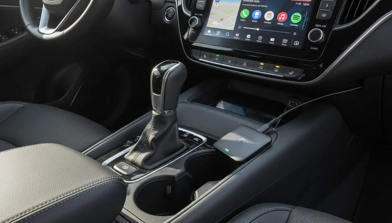 Motorola Drive MA2 permet connectar Android Auto sense fils de manera f&agrave;cil i c&ograve;moda al cotxe amb Android 11 o superior &mdash; Imagen generada por IA