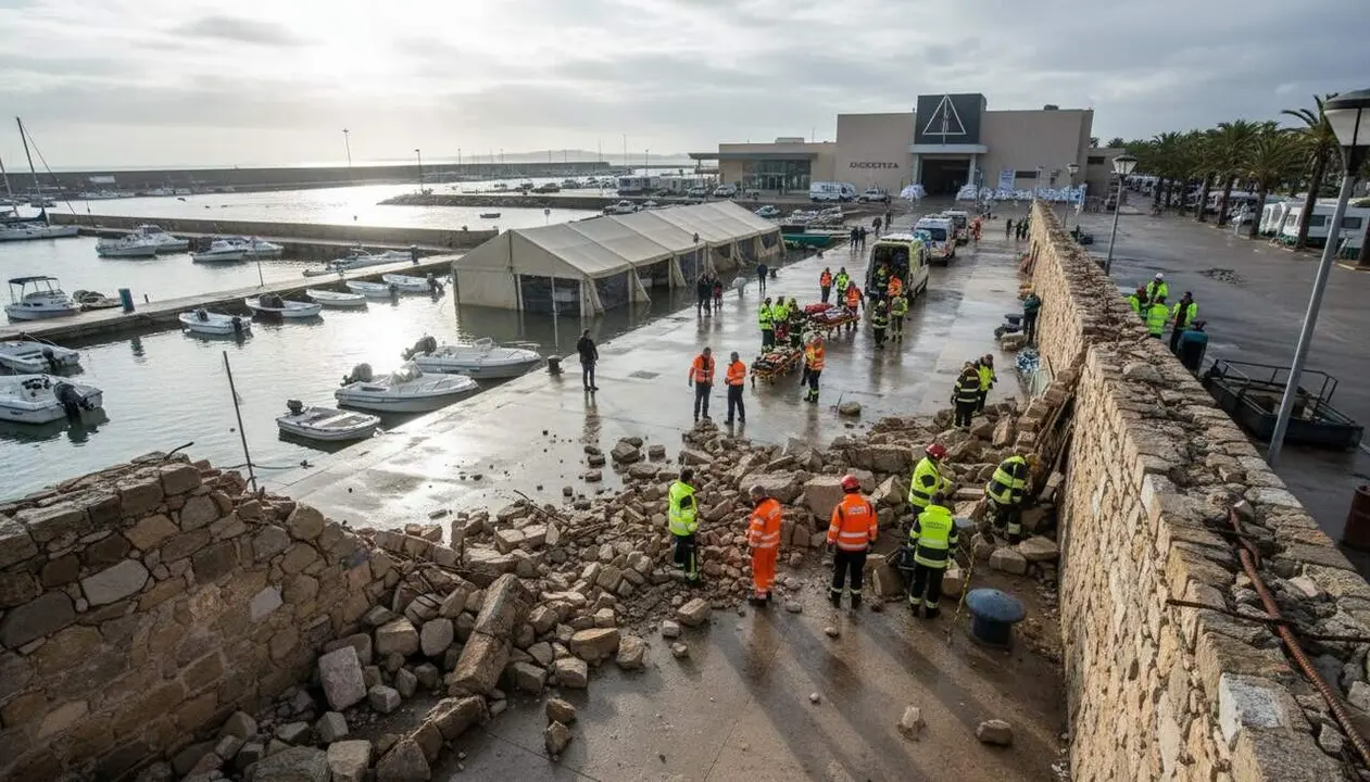  Accident a Roda de Ber&agrave; amb set ferits i desallotjament de c&agrave;mping i discoteca per les pluges intenses - Imagen generada por IA 