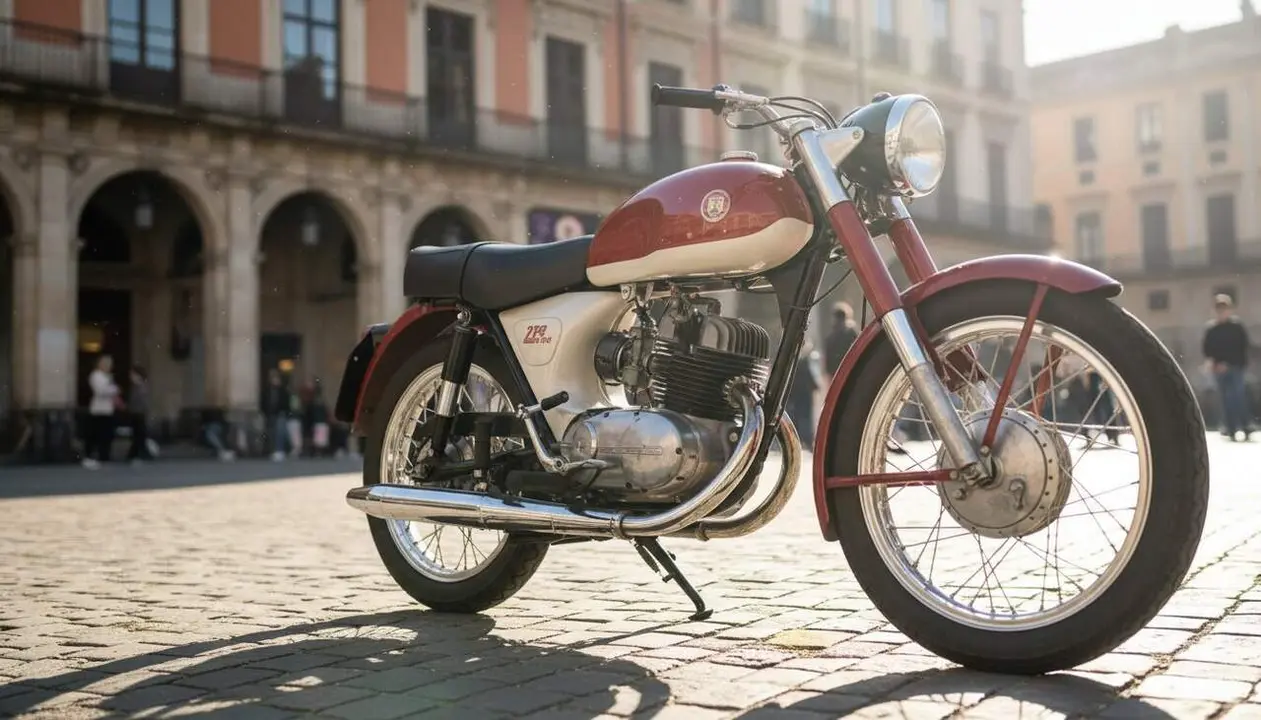 Tres bitllets amb motos espanyoles ic&ograve;niques Montesa Impala, Derbi Antorcha i Bultaco Metralla per a la Uni&oacute; Europea &mdash; Imagen generada por IA
