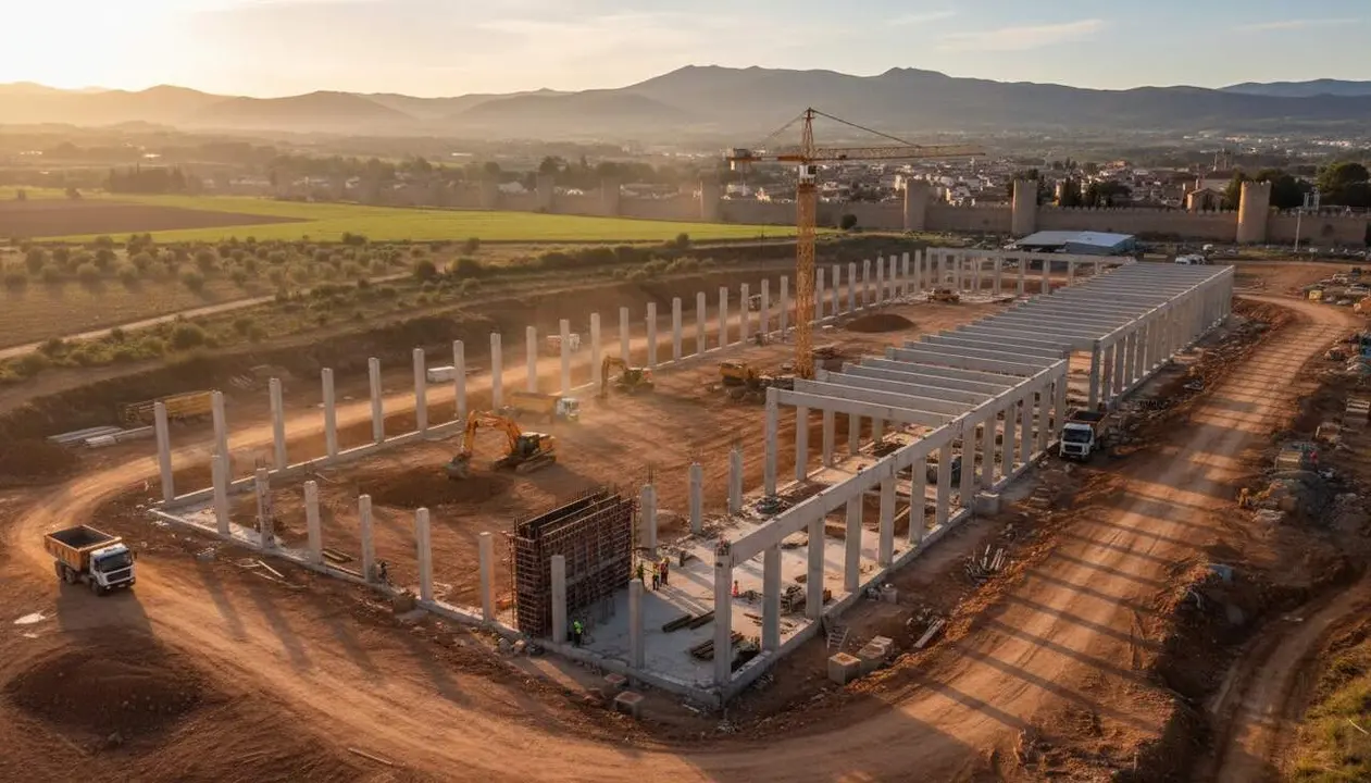  Obres del nou centre log&iacute;stic de Bon Preu a Montblanc amb una inversi&oacute; de 34,6 milions d'euros prevista per al 2028 - Imagen generada por IA 