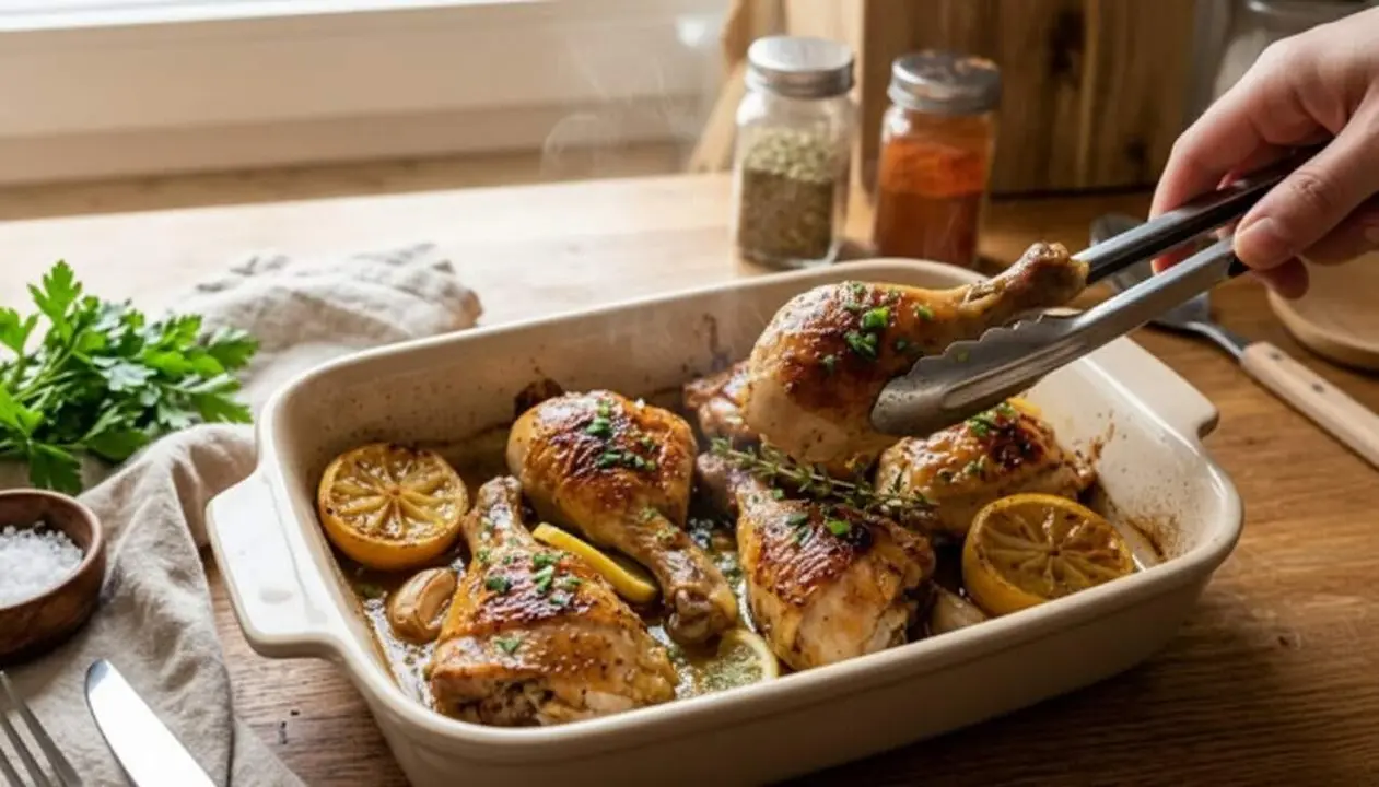  Muslitos de pollastre al forn amb all, llimona i mel daurats i melosos per a un plat f&agrave;cil i delici&oacute;s - Imagen generada por IA 