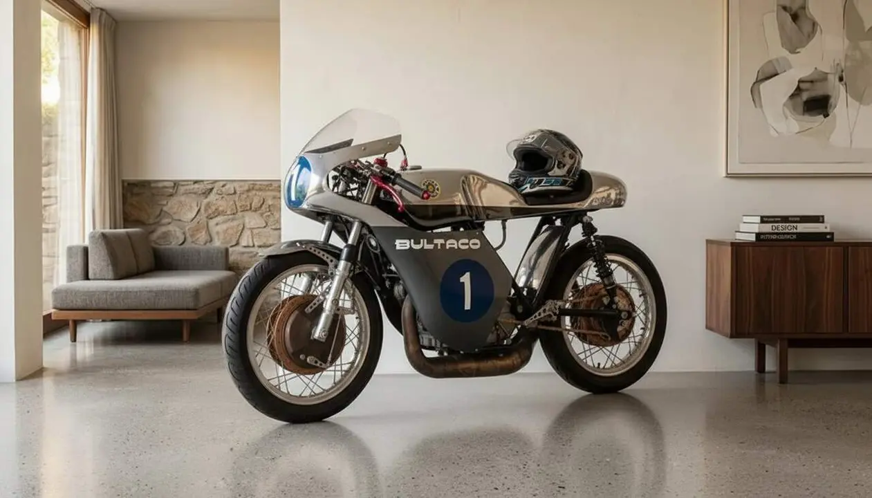  Bultaco TSS 350 nova moto de competici&oacute; en s&egrave;rie limitada per a circuit i pilotatge professional - Imagen generada por IA 