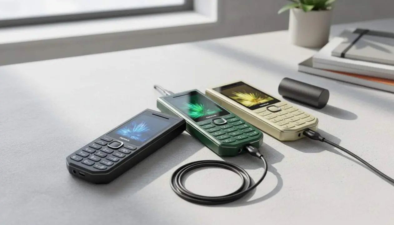  Nokia 300 Charge amb bateria de 3700 mAh i jack d'auriculars de 3,5 mm per a autonomia i pr&agrave;cticitat di&agrave;ria - Imagen generada por IA 