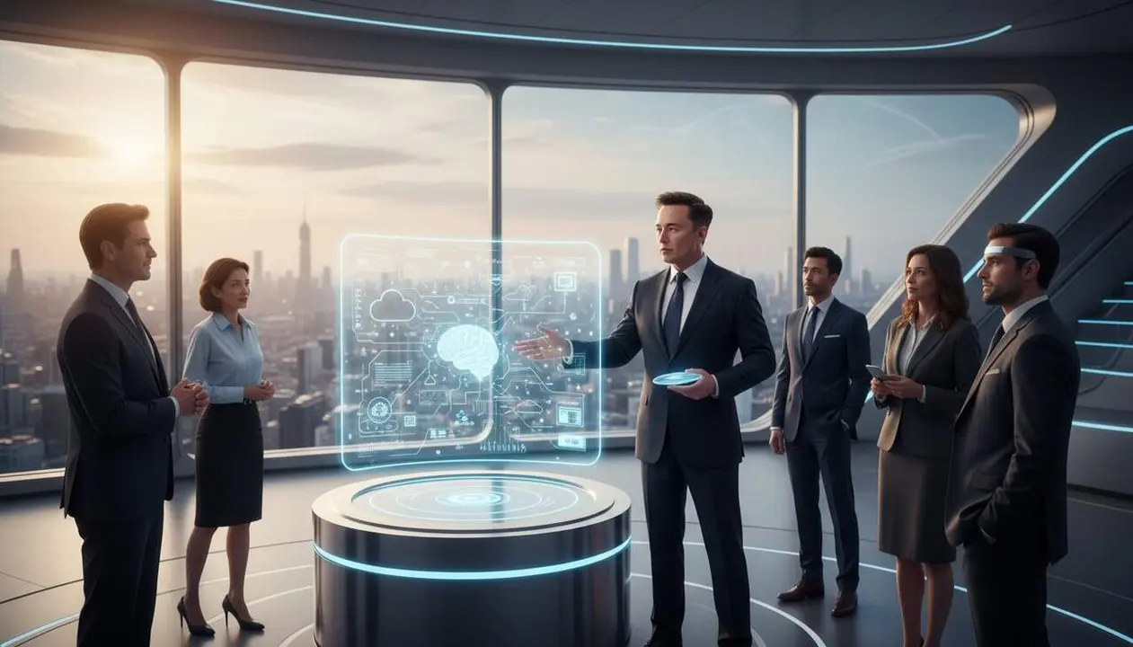  Elon Musk prediu la caducitat dels m&ograve;bils en cinc anys i aposta per nodes d'infer&egrave;ncia i intel-lig&egrave;ncia artificial avan&ccedil;ada - Imagen generada por IA 