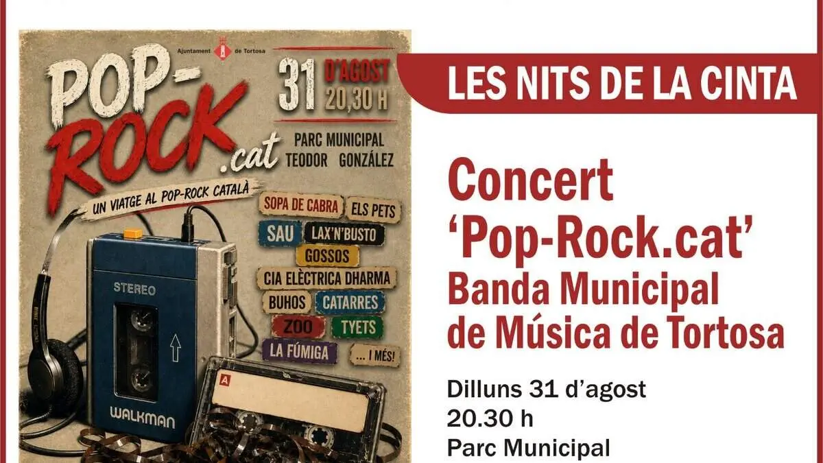  Concert pop-rock amb la Banda Municipal de M&uacute;sica de Tortosa i artistes Cristina Monllau i AKA Pedro a CINTA 2026 - Imagen de la Fuente 