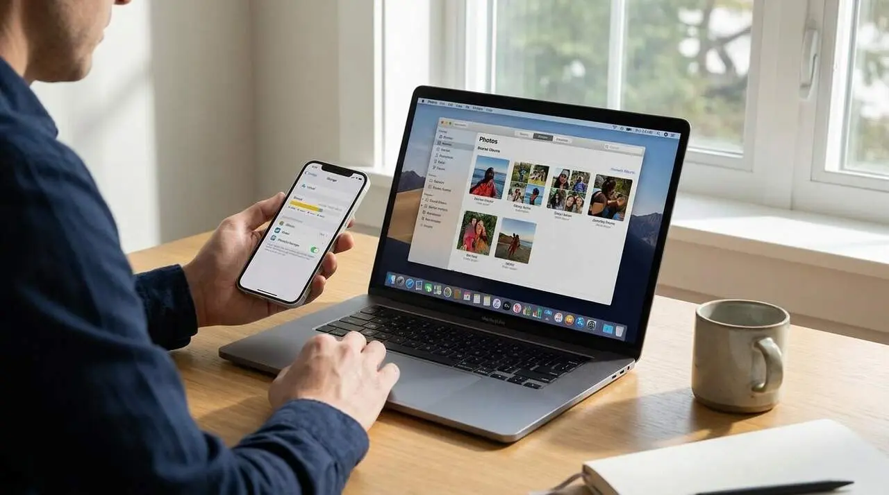  Canvi d'iOS 27 que fa que els &agrave;lbums compartits utilitzin espai d'iCloud mantenint la qualitat original de fotos i v&iacute;deos - Imagen generada por IA 