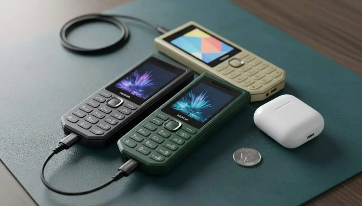  Nokia 300 Charge amb bateria de llarga durada i c&agrave;rrega per a altres dispositius m&ograve;bils en un disseny resistent - Imagen generada por IA 
