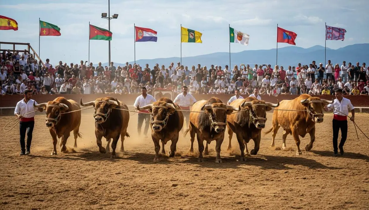  La R&agrave;pita celebra la primera trobada de bous caplla&ccedil;ats amb set animals i catorze pobles el 12 de setembre - Imagen generada por IA 