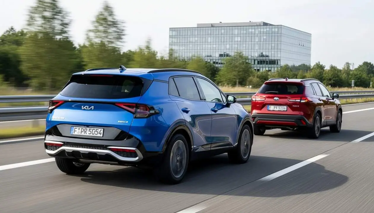  Kia Sportage h&iacute;brid amb oferta d'11.000 euros davant del Toyota Corolla Cross - Imagen generada por IA 
