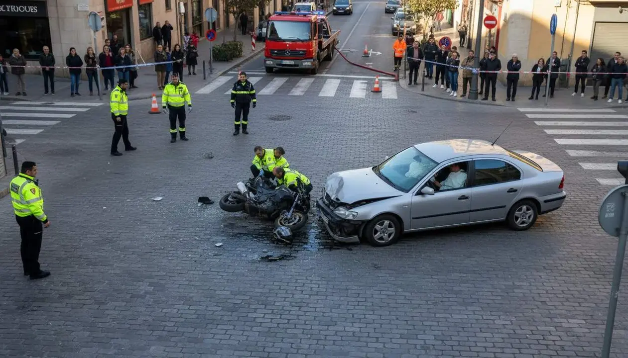  Mor un motorista en un xoc frontolateral al centre de Reus - Imagen generada por IA 