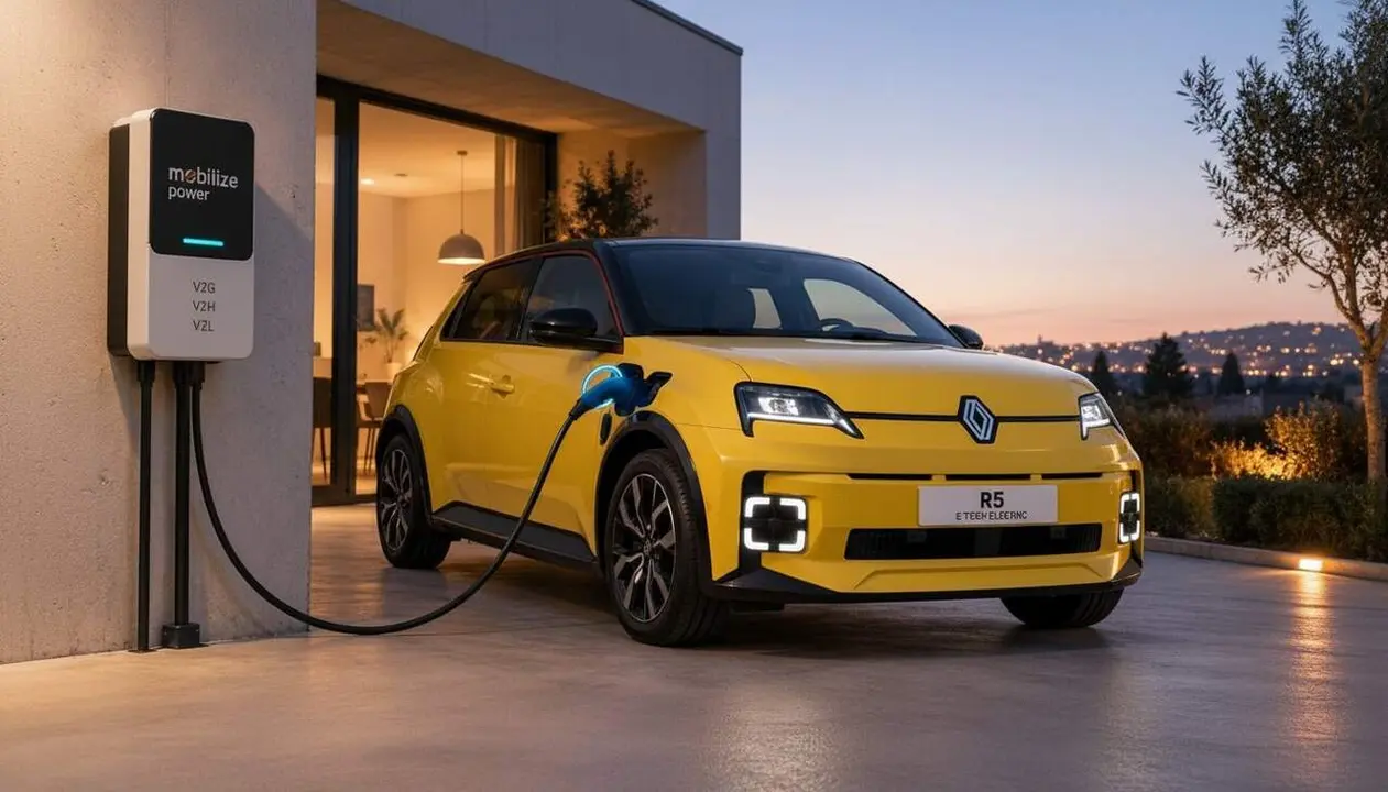 Renault 5 E-Tech amb Mobilize Power i tecnologia de c&agrave;rrega bidireccional &mdash; Imagen generada por IA