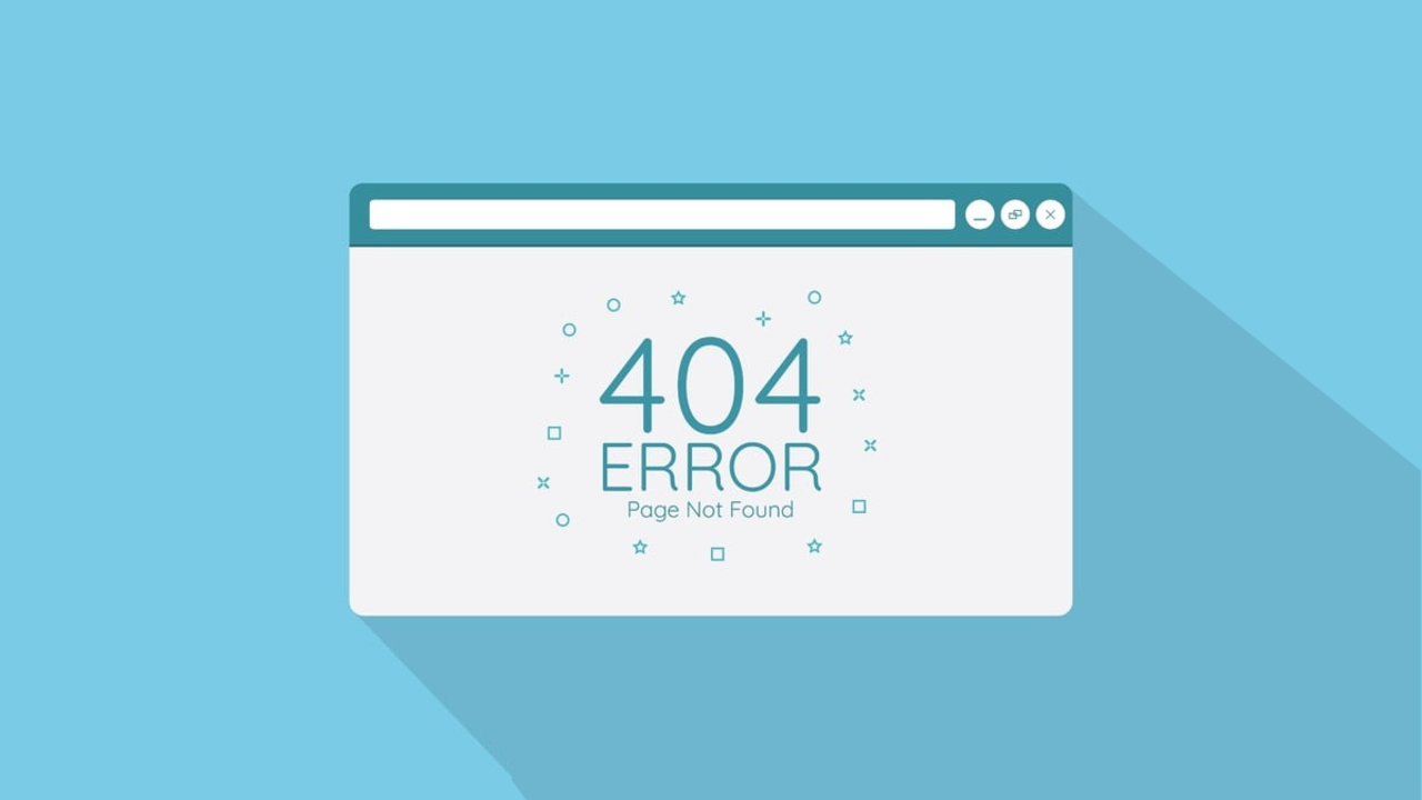 404 error page in browser screen with flat style concept vector illustration