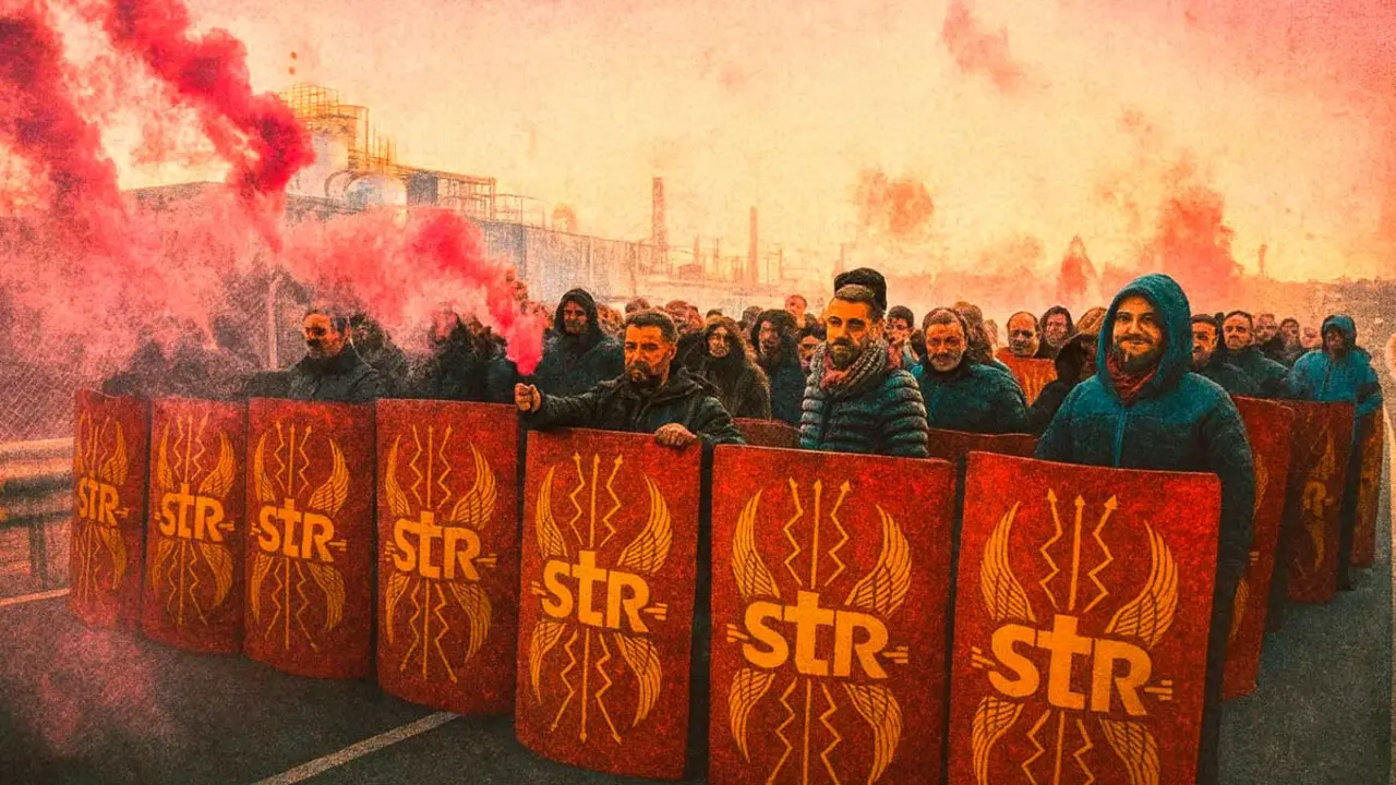 Treballadors de Repsol bloquejant el pol&iacute;gon nord