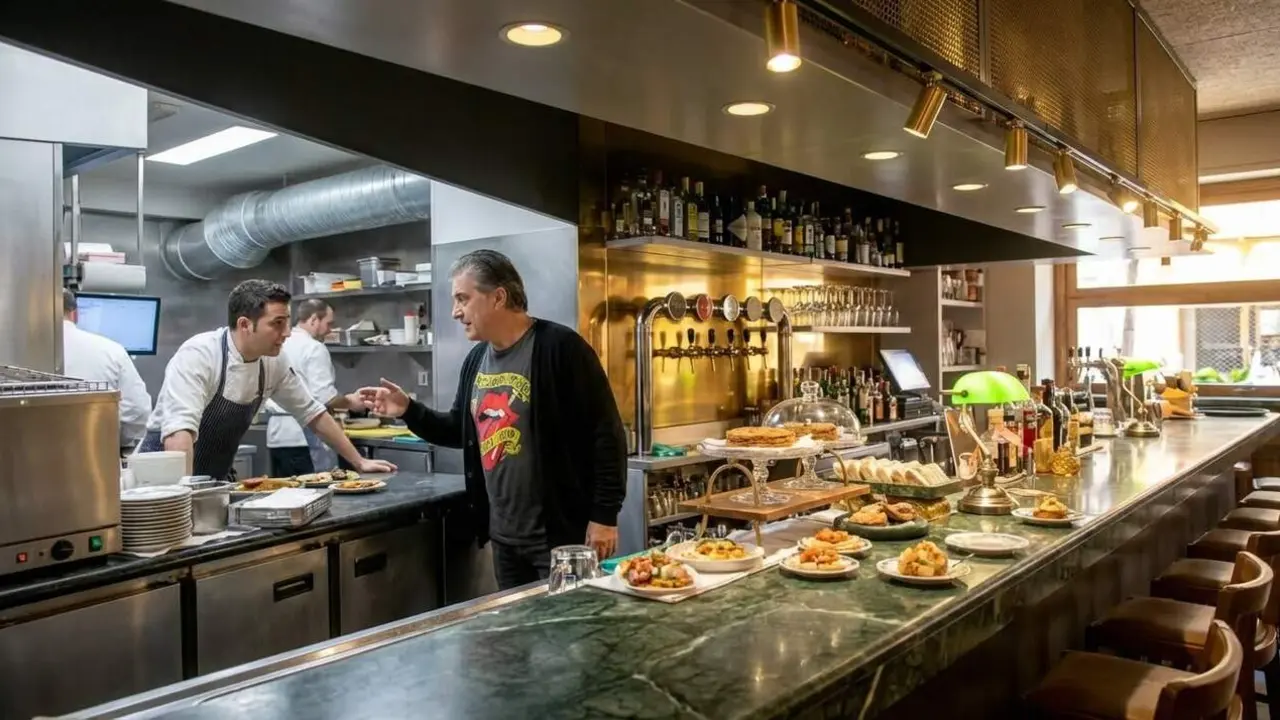 Carles Abell&aacute;n celebrant la seva estrella Michelin que va transformar la seva carrera a la cuina de Barcelona