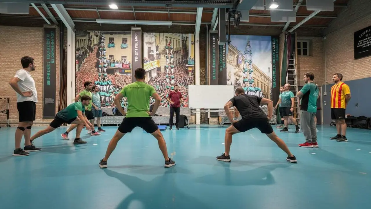Castellers de Vilafranca inicia la pretemporada 2026 amb entrenament intens i molta energia a la pla&ccedil;a principal