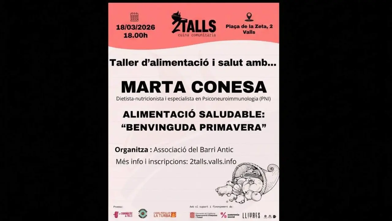 Taller d'alimentaci&oacute; saludable amb Marta Conesa.
