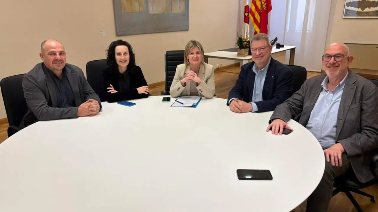 Representants de la Fundaci&oacute; Colla Vella presentant els seus reptes i projecte a la Diputaci&oacute; en una reuni&oacute; oficial