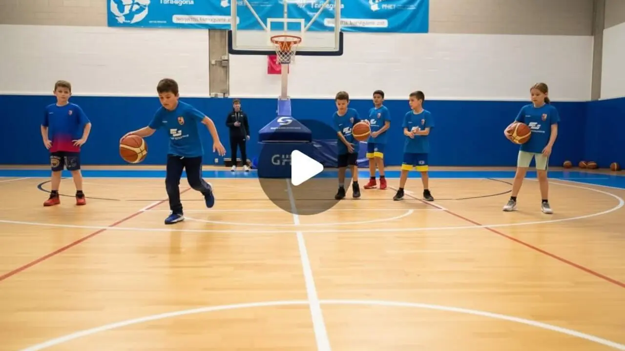 Jugadors del Club B&agrave;squet Tarragona celebrant una vict&ograve;ria amb l&rsquo;afici&oacute; en&egrave;rgica a la grada de l&rsquo;esport local