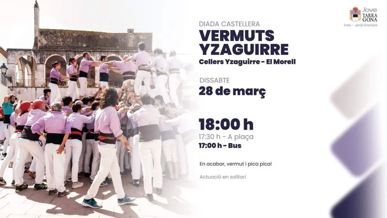 Moment emocionant de la primera diada de la temporada al Morell amb castells, pinya i vermut tradicional