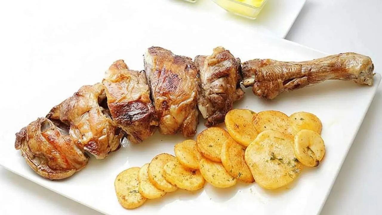 Ternasco aragon&egrave;s tradicional i innovador amb carn melosa i patates panadera, premiat a Arag&oacute; per la seva qualitat excepcional