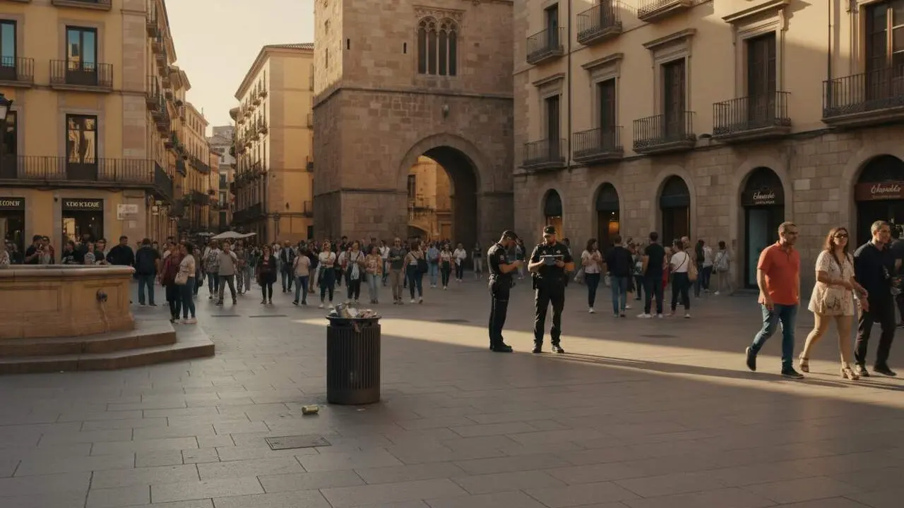 Consum d&rsquo;alcohol prohibit al carrer a Reus segons normativa municipal i recomanaci&oacute; de la Gu&agrave;rdia Urbana &mdash; Imagen generada por IA