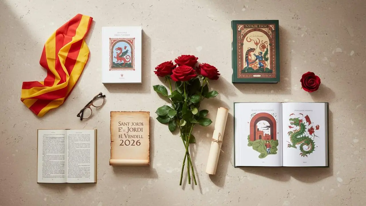 Guia Completa de Sant Jordi 2026 a El Vendrell: Activitats, Roses i Llibres &mdash; Imagen generada por IA