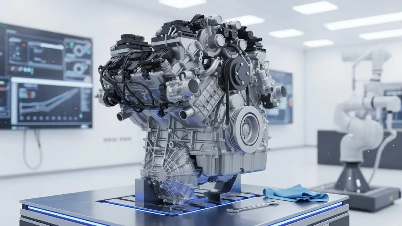 Motor h&iacute;brid V6 Twin-Turbo de Horse Powertrain amb 540 cavalls per revolucionar el futur de l&rsquo;automoci&oacute; el 2028 &mdash; Imagen generada por IA