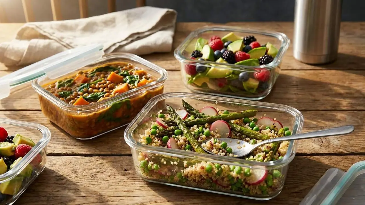 Receptes saludables de temporada per portar en t&agrave;per aquesta setmana amb ingredients frescos i saborosos &mdash; Imagen generada por IA