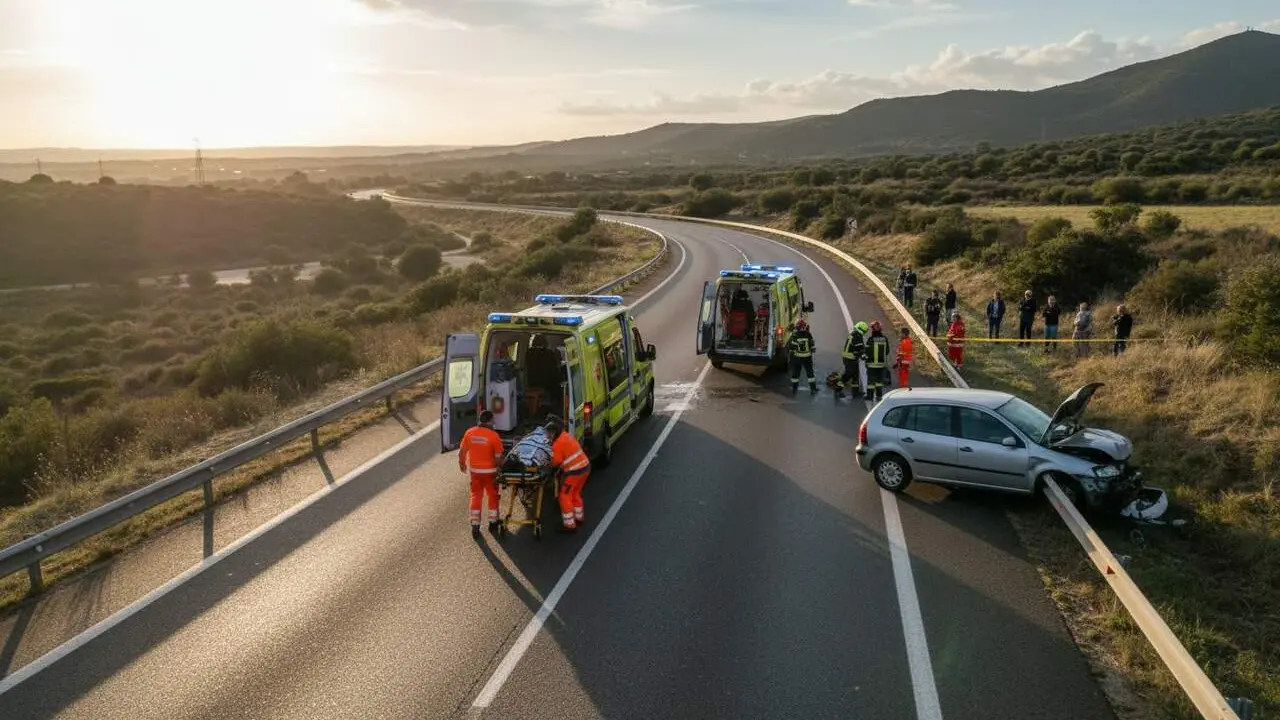 Accident a la C-44 a Vandell&ograve;s amb conductora ferida traslladada a hospital i assist&egrave;ncia del SEM i bombers &mdash; Imagen generada por IA