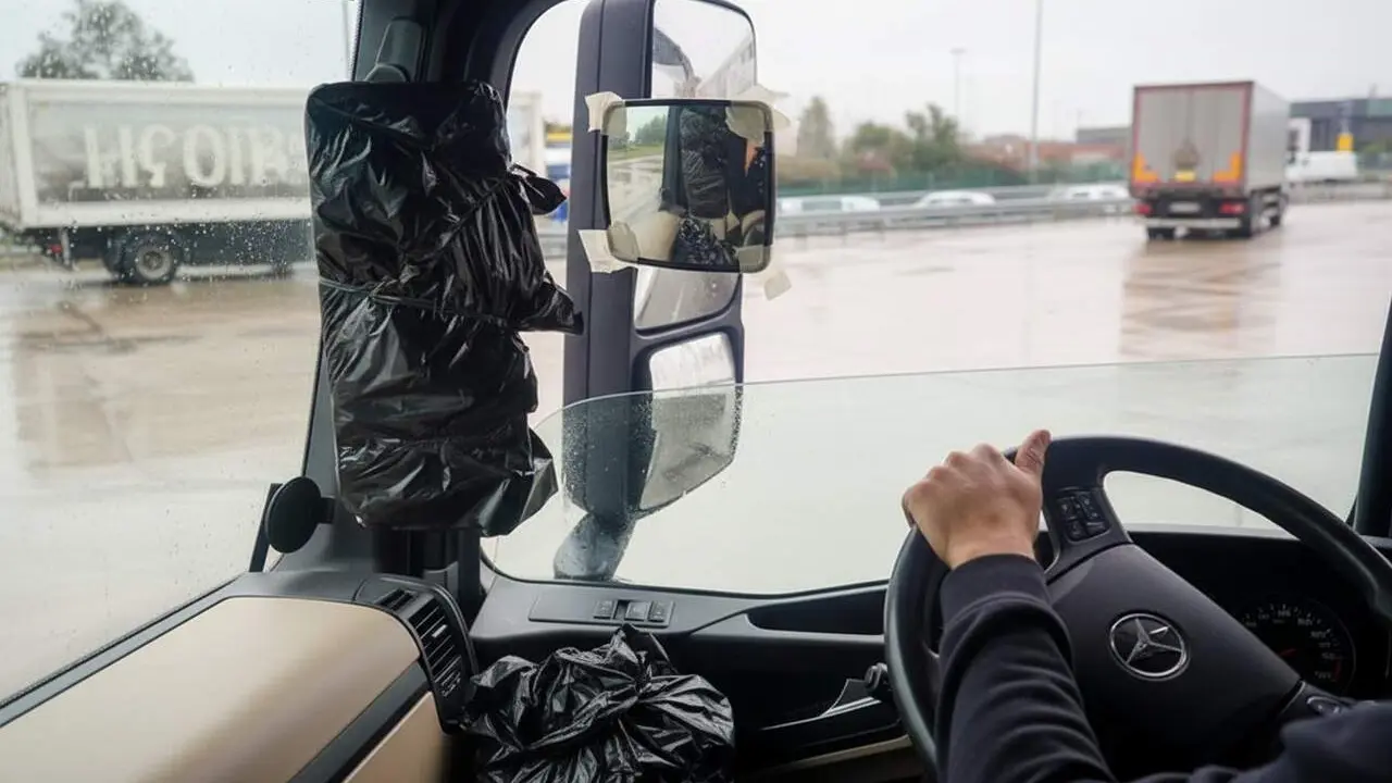 Retrovisors digitals en camions i els riscos de pantalles fosques que afecten la seguretat a la carretera &mdash; Imagen generada por IA