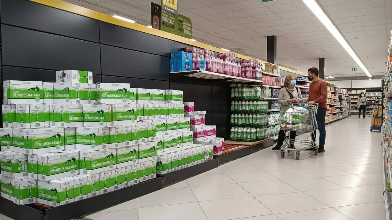  Comparativa del preu de la llet a Mercadona, Carrefour i altres supermercats el 2026 amb ofertes i tend&egrave;ncies actuals &mdash; Imagen generada por IA 