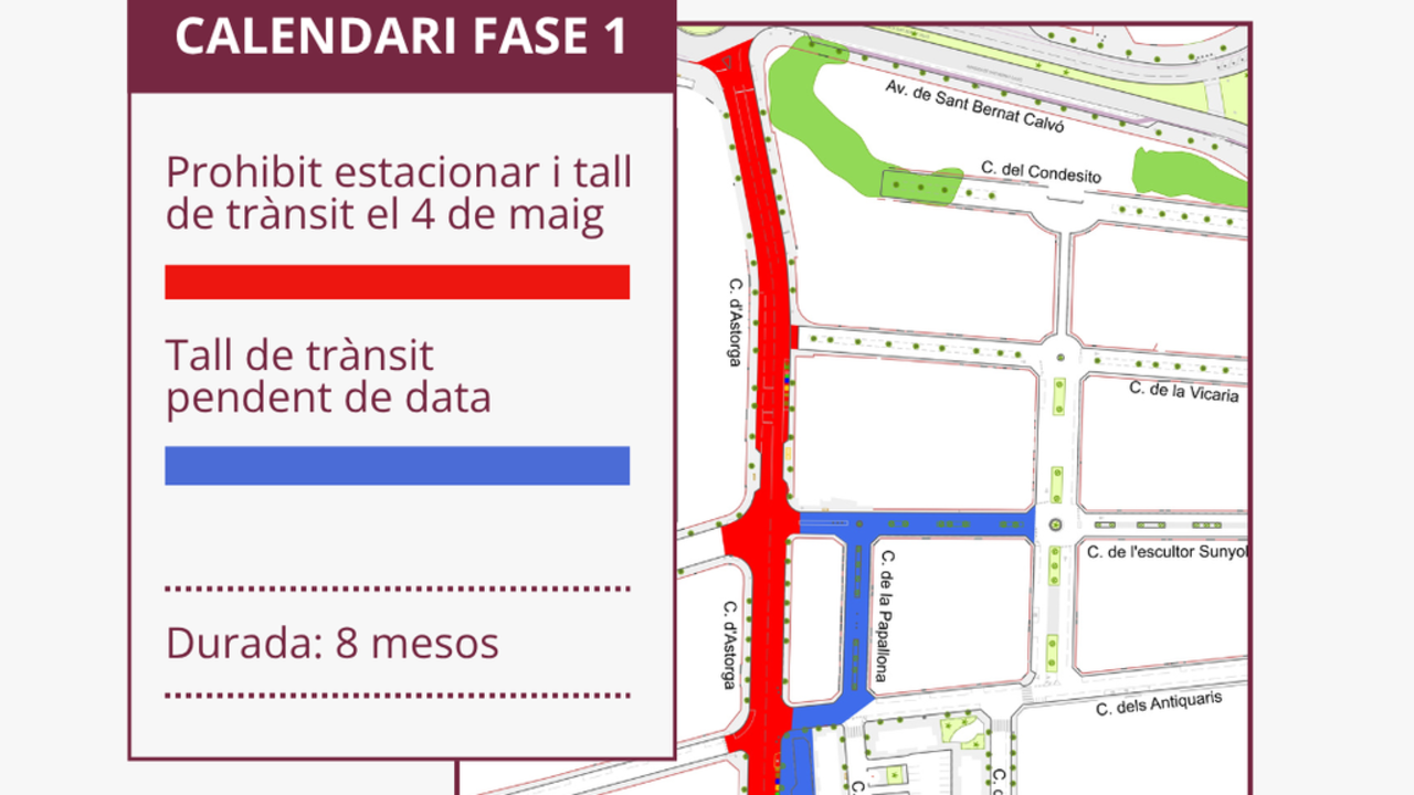 Obres al carrer d'Astorga i el pla de mobilitat amb alternatives per a una millor circulaci&oacute; urbana &mdash; Imagen de la Fuente
